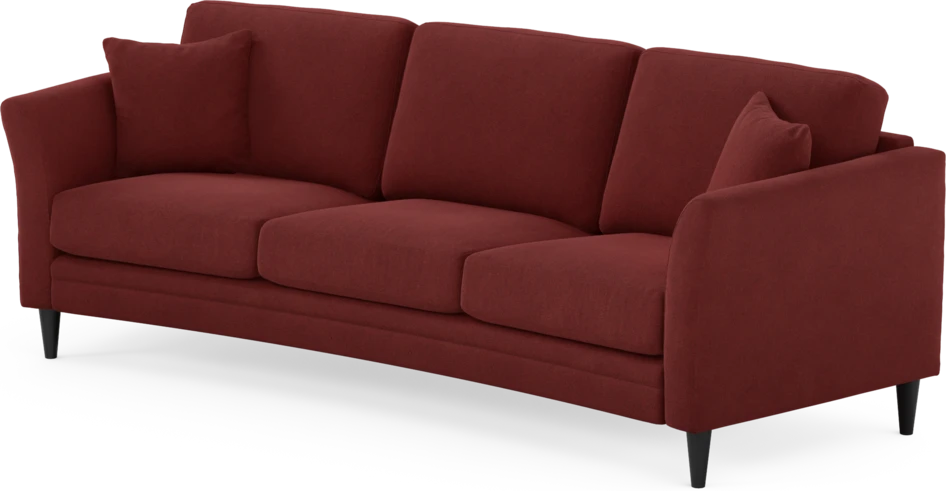 Eden - 3-sits soffa svängd - Röd