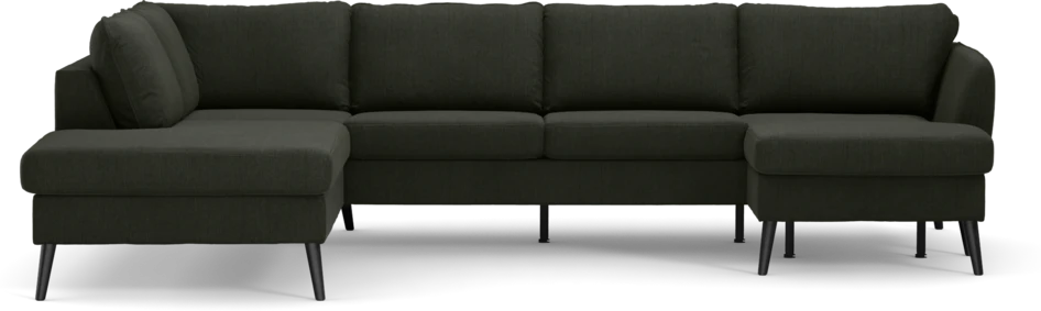 County - 3-sits soffa med divan vänster och schäslong höger - Grön