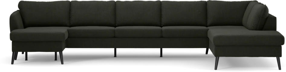 County - 4-sits soffa med schäslong vänster och divan höger - Grön