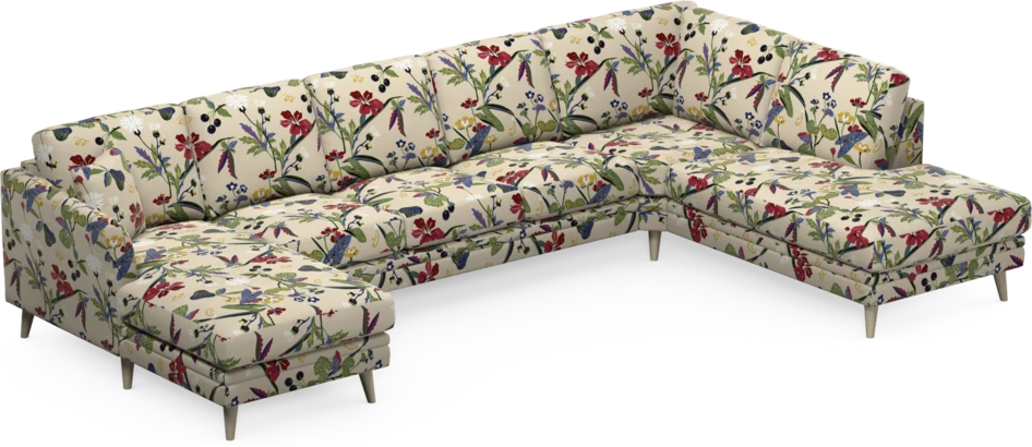 Eden - 3-sits soffa med schäslong vänster och divan höger - Flerfärgad