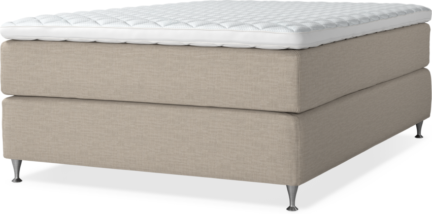 Delux Exclusive - Kontinentalsäng, enkelsäng 140 cm med bäddmadrass - Beige