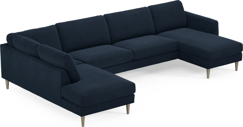 Bridge - 3-sits soffa med divan vänster och schäslong höger - Blå