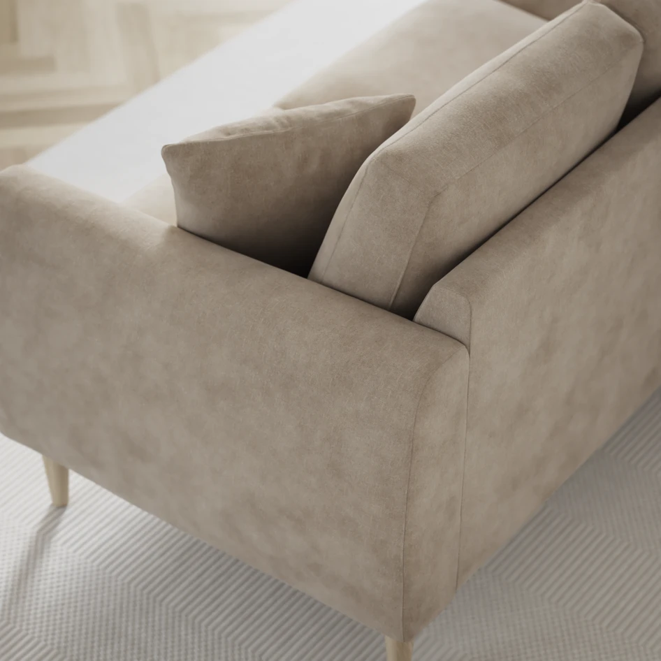 Eden - 3-sits soffa svängd - Beige