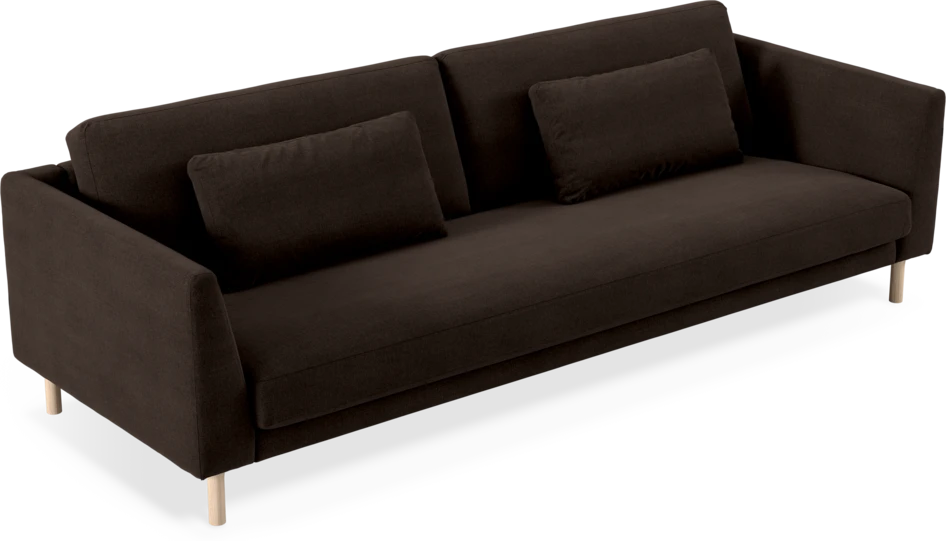 Willow - 4-sits soffa, hel dyna, fast klädsel - Brun