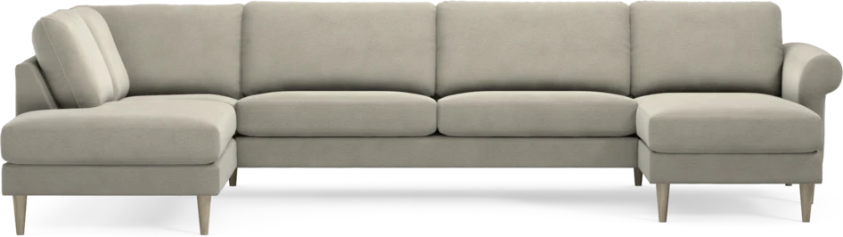 Bridge - 3-sits soffa med divan vänster och schäslong höger - Brun