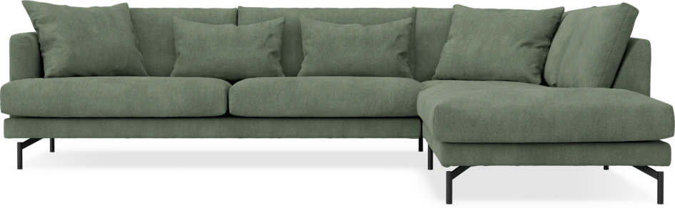 Harper - 3-sits soffa med divan höger - Grön