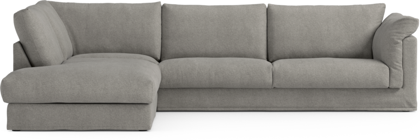 Cherrie - 3-sits soffa med divan vänster, med kappa - Grå