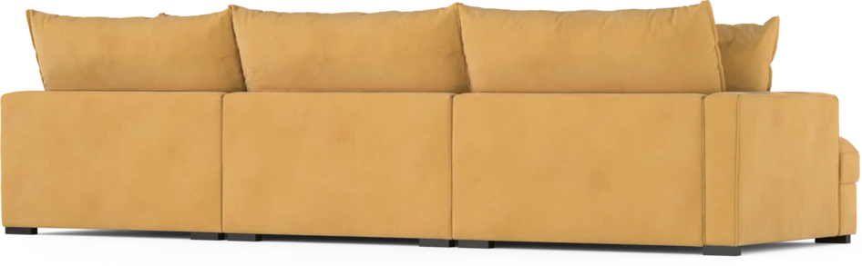 Rossi - 3-sits soffa med divan höger - Gul