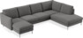 Madison Lux - 2-sits soffa med schäslong vänster och divan höger - Grå