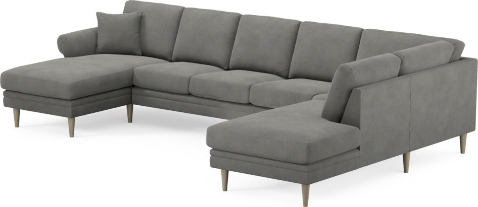 Eden - 3-sits soffa med schäslong vänster och divan höger - Grå