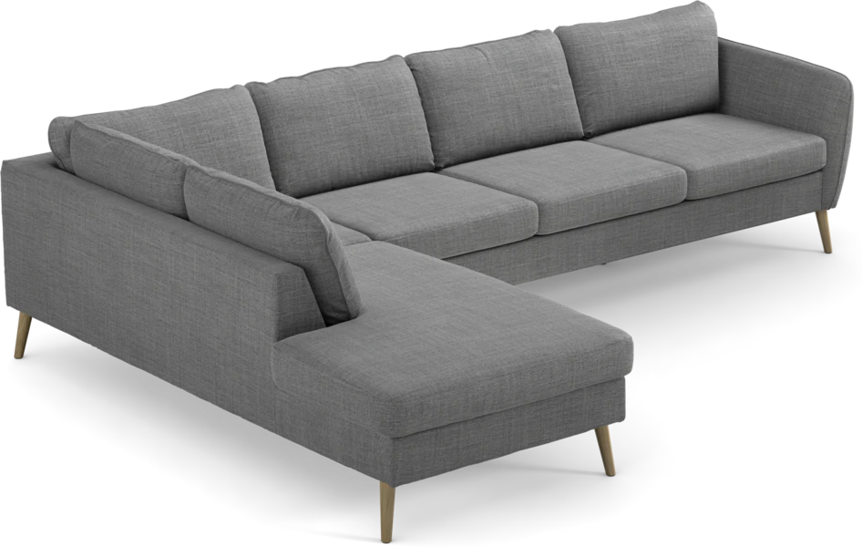 County - 3-sits soffa med divan vänster - Grå