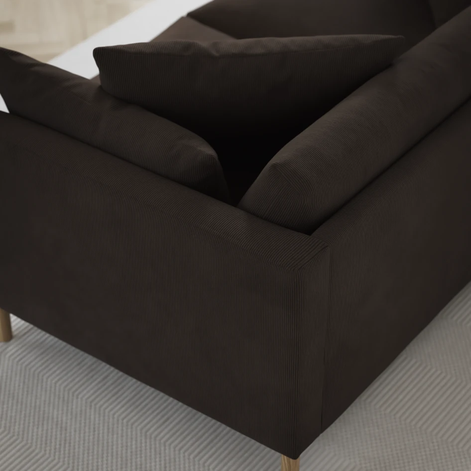 Harper - 3-sits soffa, hel dyna - Brun