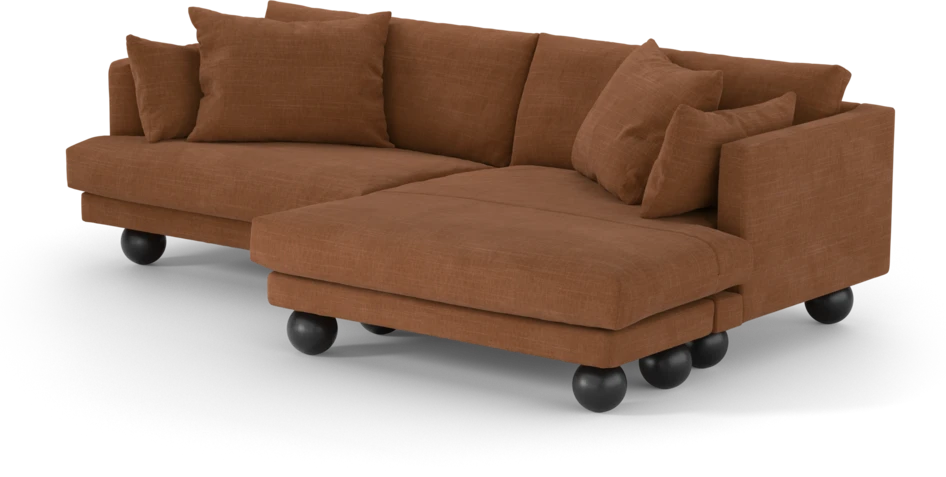 Harper - 4-sits med schäslong XL höger - Orange