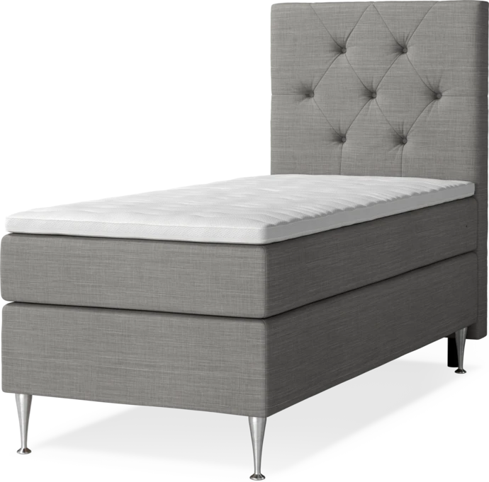 New York, Kontinentalsäng, enkelsäng med bäddmadrass, sängben och sänggavel pikerad