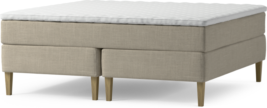 Delux Exclusive - Kontinentalsäng, dubbelsäng med bäddmadrass och sängben - Beige