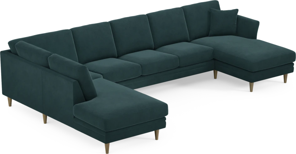 Eden - 3-sits soffa med divan vänster och schäslong höger - Blå