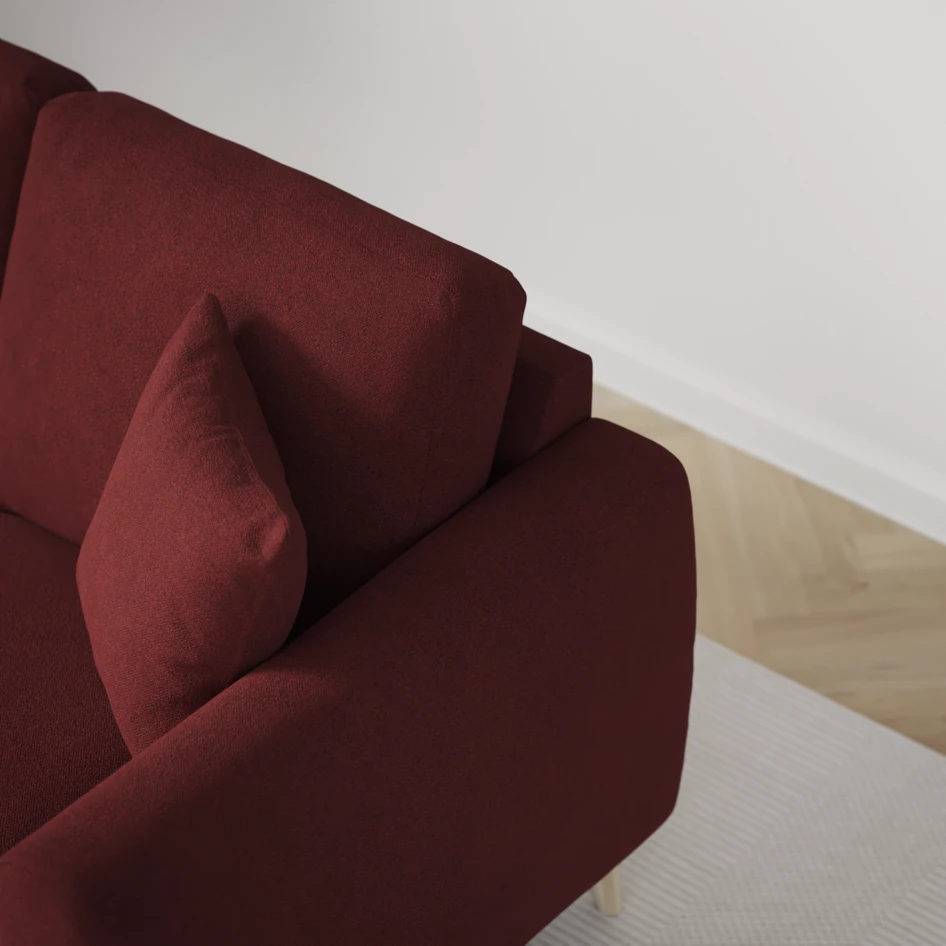 Eden - 3-sits soffa med divan vänster och schäslong höger - Röd