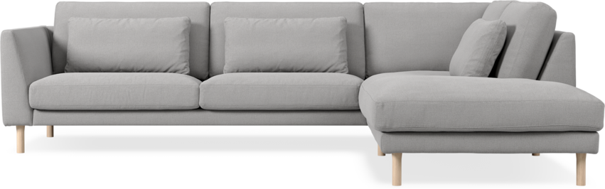Willow - 3-sits soffa med divan höger, fast klädsel - Grå