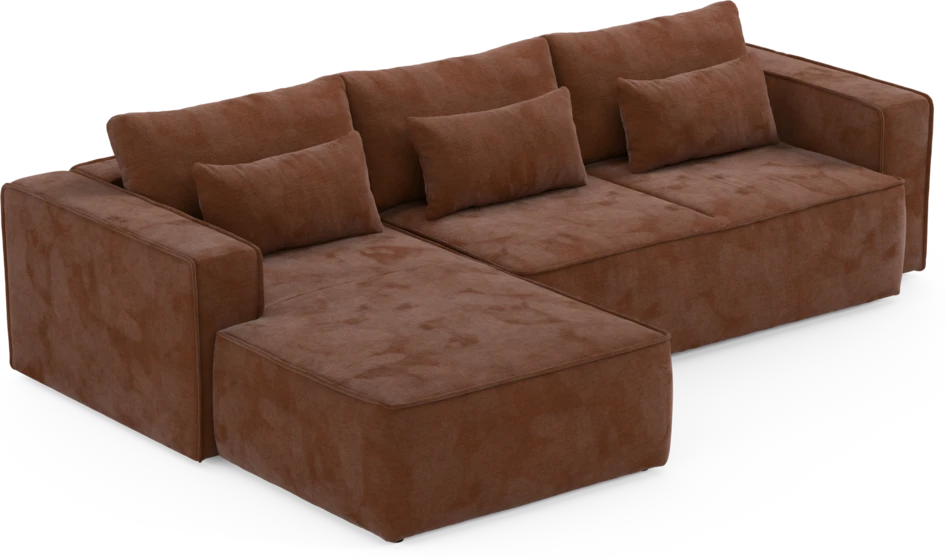 Ide - Bäddsoffa 3-sits med schäslong vänster - Orange