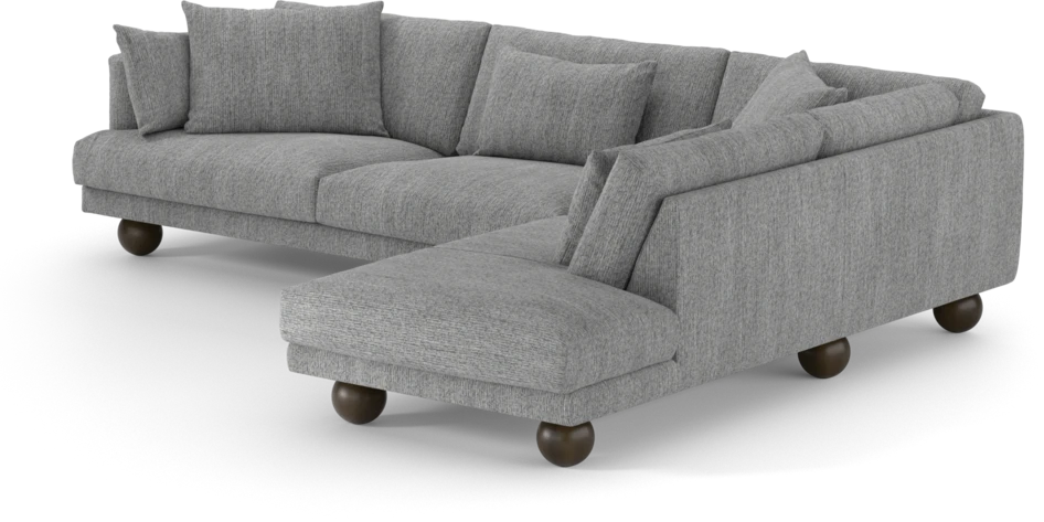 Harper - 3-sits soffa med divan höger - Grå