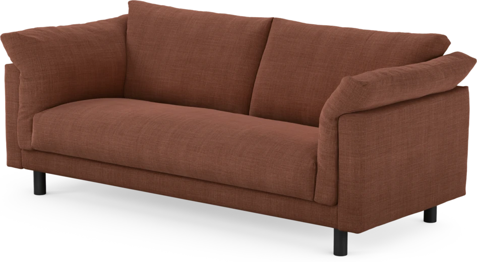 Cherrie - 2,5-sits soffa, hel dyna, fast klädsel - Orange