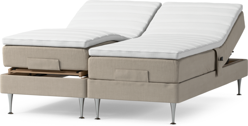 Roma Family - Ställbar säng, dubbelsäng med bäddmadrass, B 160-180