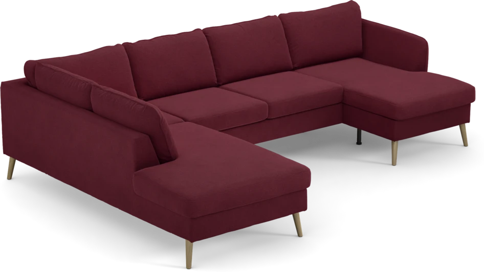 County - 3-sits soffa med divan vänster och schäslong höger - Röd
