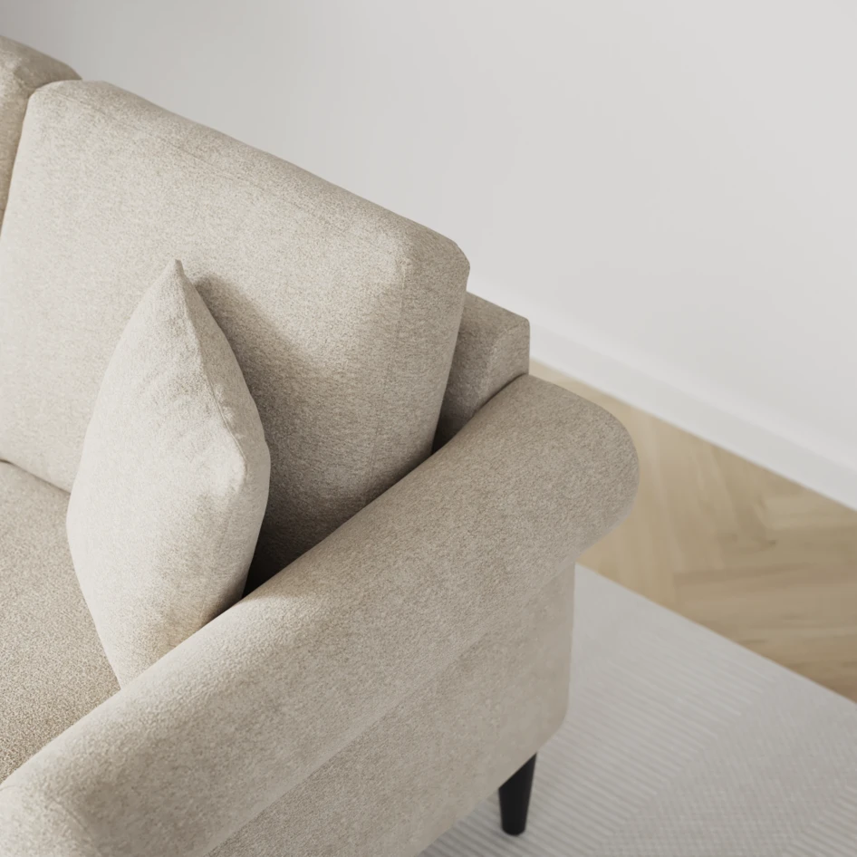 Eden - 3-sits soffa svängd - Beige