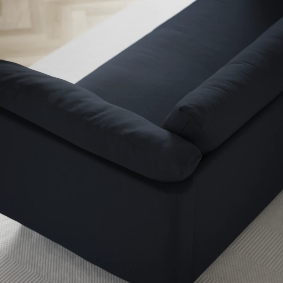 Cherrie - 3-sits soffa med divan höger, fast klädsel - Blå