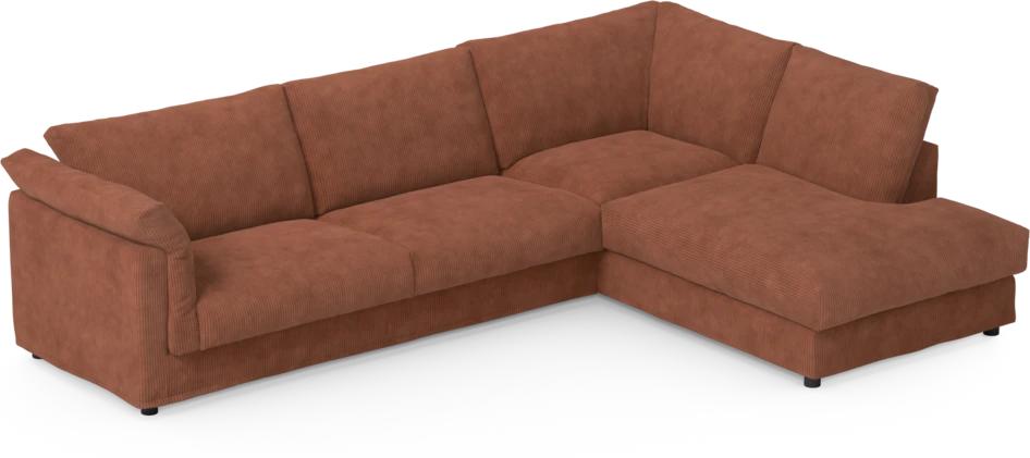Cherrie - 3-sits soffa med divan höger, med kappa - Orange