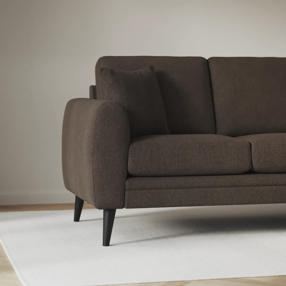 Eden - 3-sits soffa svängd - Brun