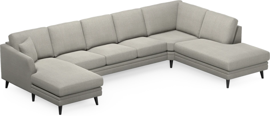Eden - 3-sits soffa med schäslong vänster och divan höger - Grå