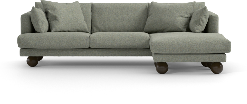 Harper - 4-sits med schäslong höger  - Grön