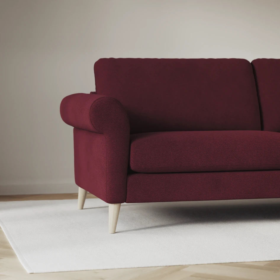 Bridge - 3-sits soffa med schäslong vänster och divan höger - Röd