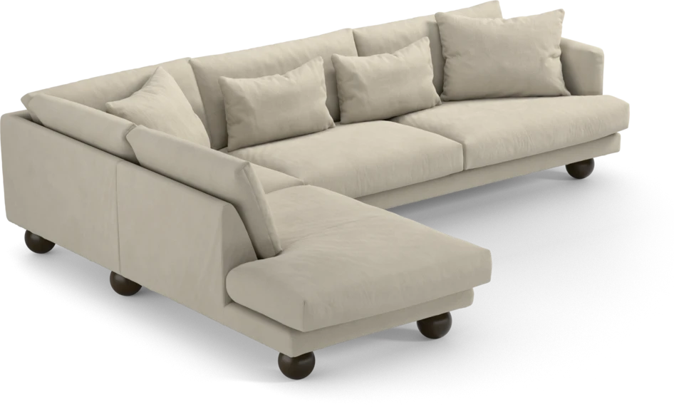 Harper - 3-sits soffa med divan vänster - Vit