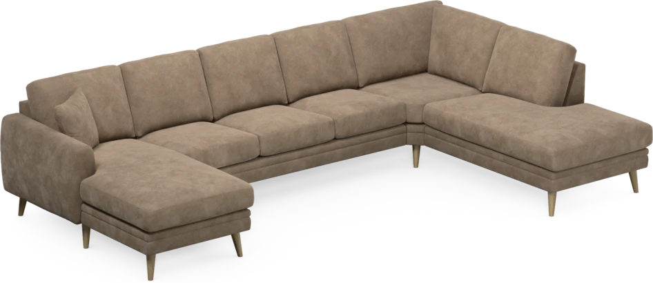 Eden - 3-sits soffa med schäslong vänster och divan höger - Beige