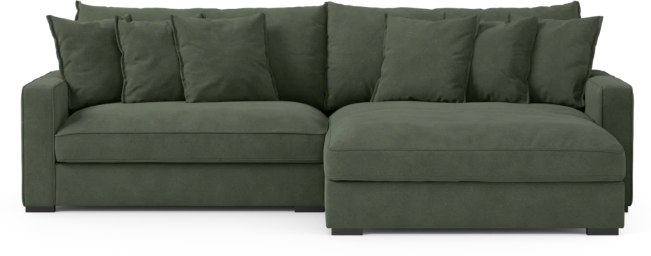 Rossi - 2-sits soffa med schäslong XL höger - Grön