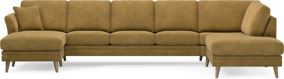 Eden - 3-sits soffa med schäslong vänster och divan höger - Gul