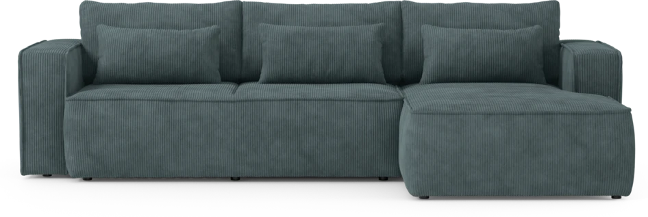 Ide - Bäddsoffa 3-sits med schäslong höger - Blå