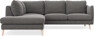 Madison - 2-sits soffa med divan vänster - Brun