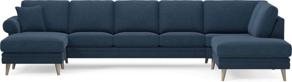Eden - 3-sits soffa med schäslong vänster och divan höger - Blå
