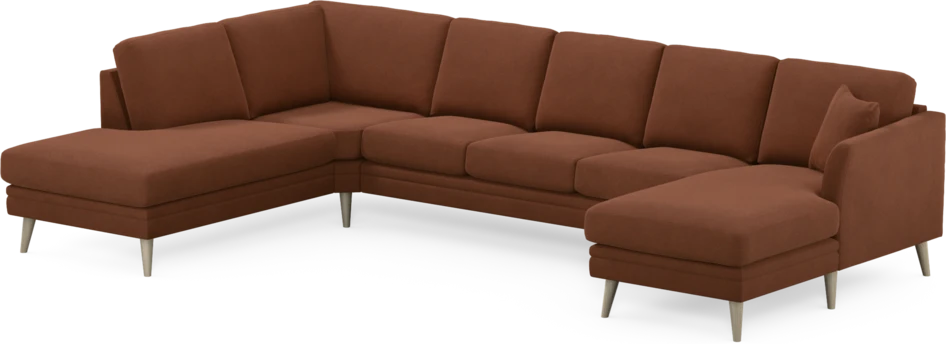 Eden - 3-sits soffa med divan vänster och schäslong höger - Orange