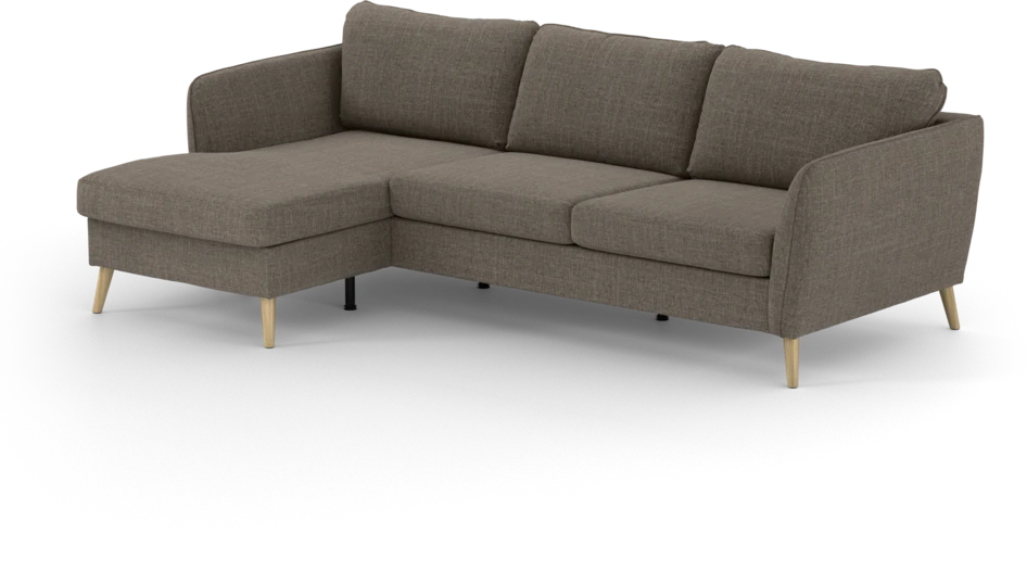 County - 3-sits soffa med flyttbar schäslong - Brun