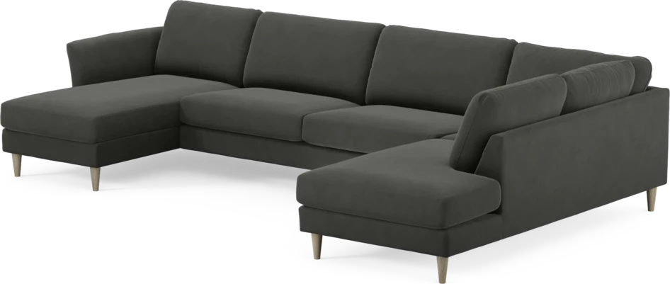 Bridge - 3-sits soffa med schäslong vänster och divan höger - Grå