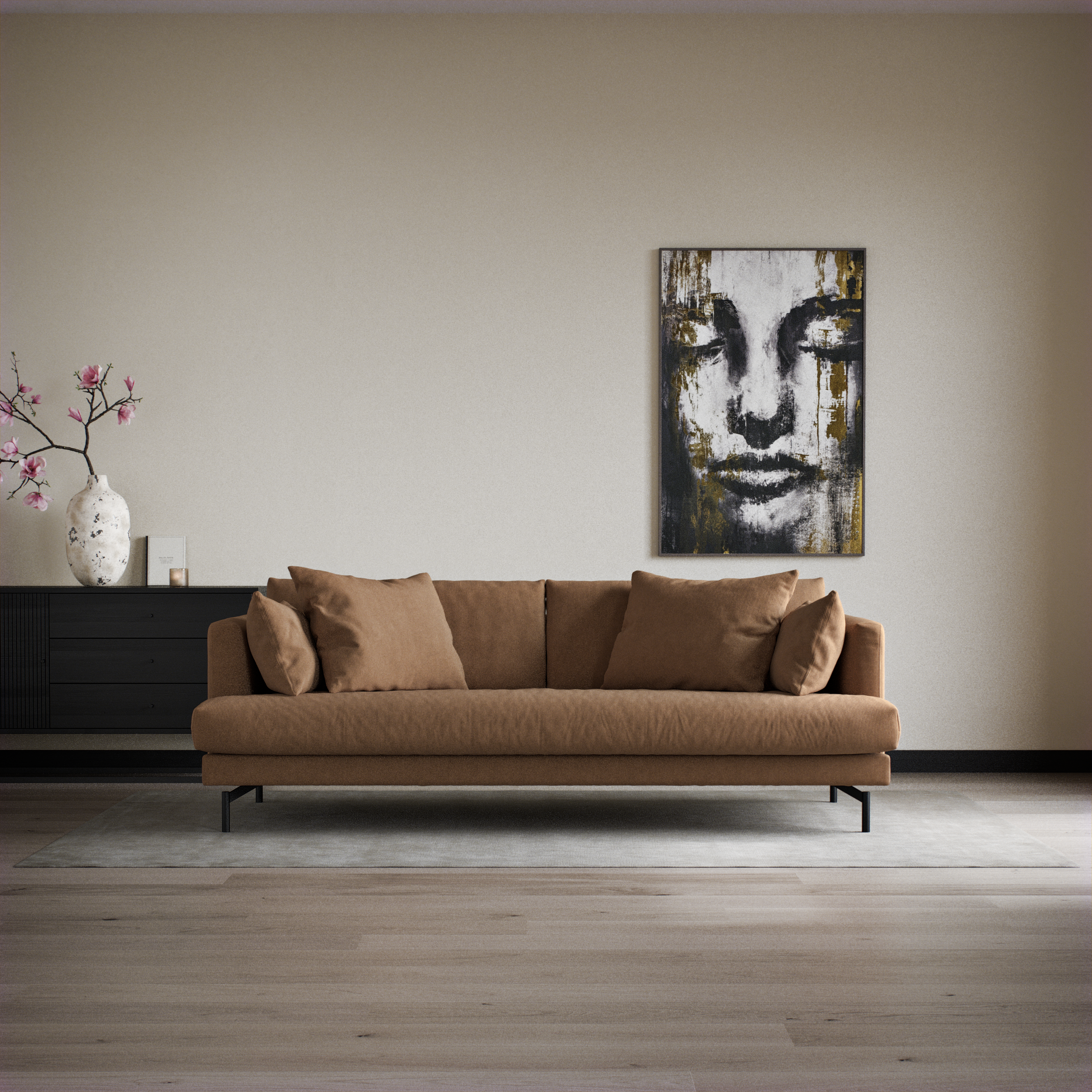 Harper - 3-sits soffa, hel dyna - inspiration