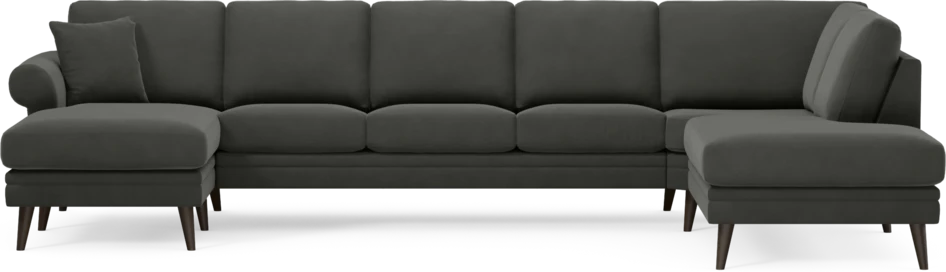 Eden - 3-sits soffa med schäslong vänster och divan höger - Grå