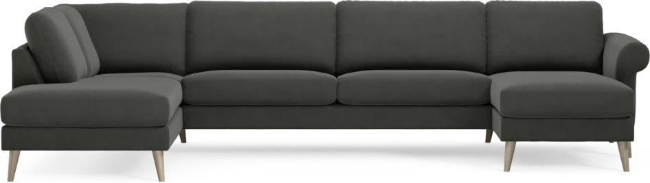 Bridge - 3-sits soffa med divan vänster och schäslong höger - Grå