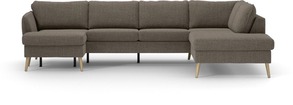 County - 3-sits soffa med schäslong vänster och divan höger - Brun