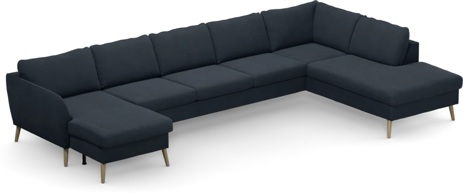 County - 4-sits soffa med schäslong vänster och divan höger - Blå