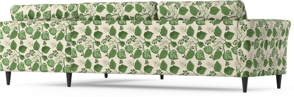 Bridge - 3-sits soffa med divan höger - Grön